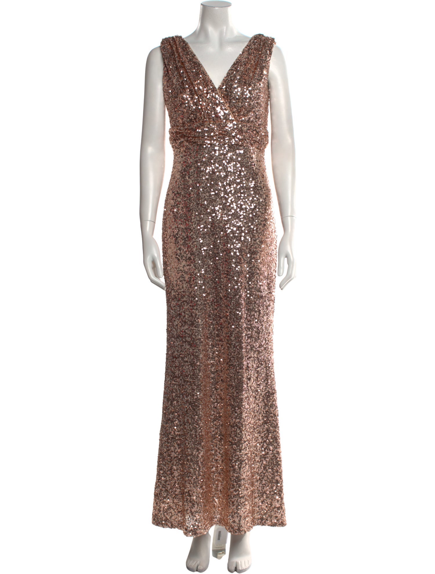 Badgley Mischka V-Neck Long Dress