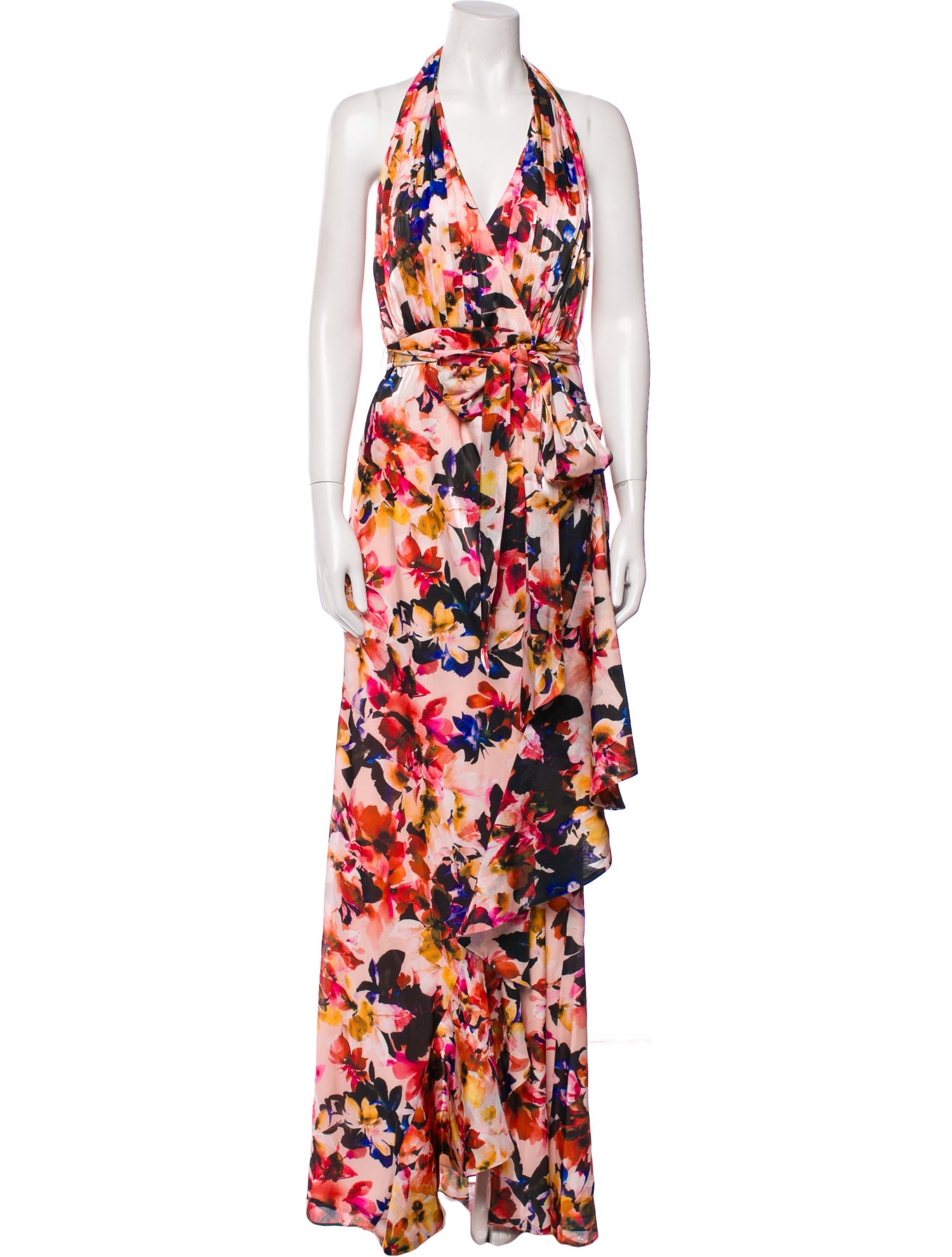 Badgley Mischka Floral Print Long Dress