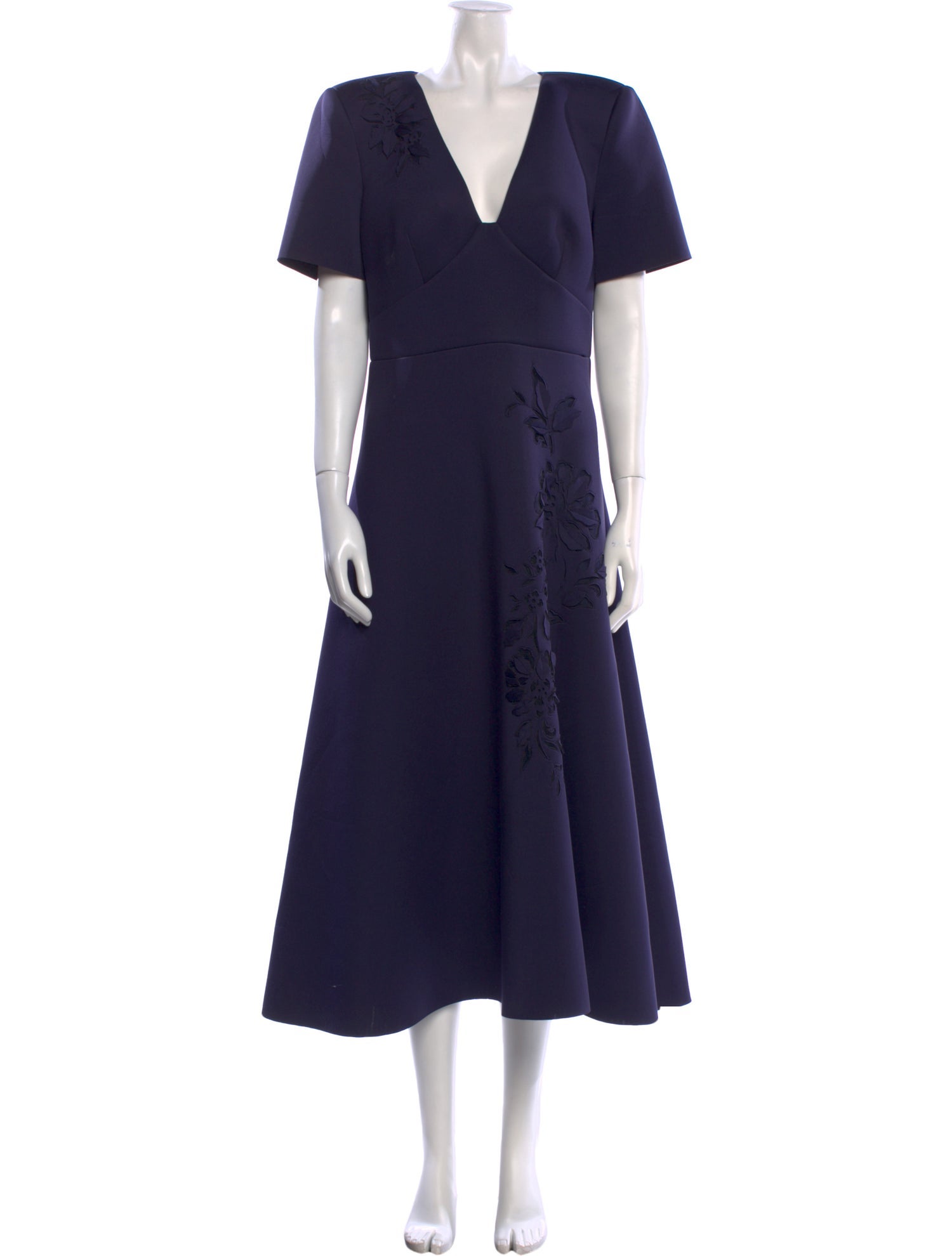 Badgley Mischka V-Neck Long Dress - Blue Dresses, Clothing - BAG75215 | The  RealReal