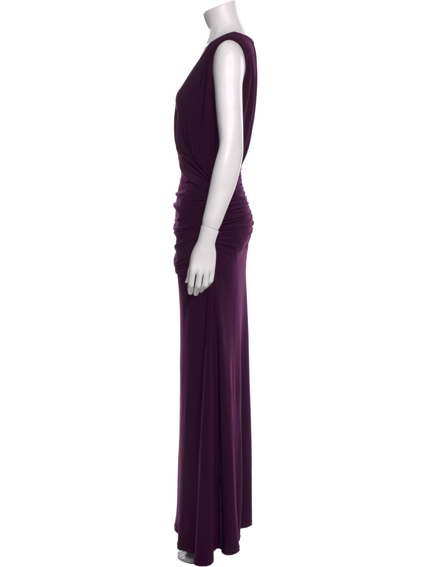 Badgley Mischka V-Neck Long Dress