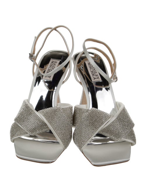 Badgley Mischka Satin Crystal Embellishments Sandals