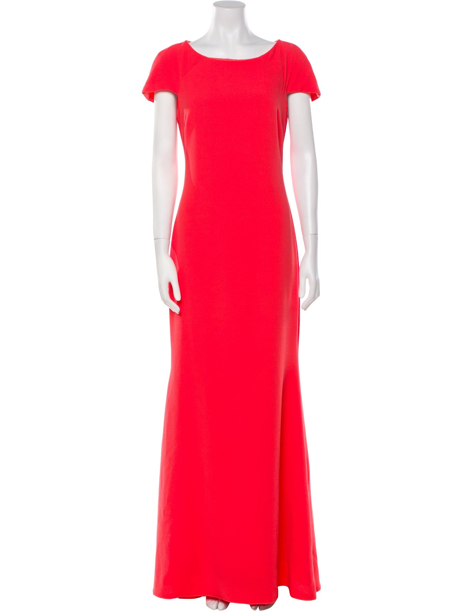 Badgley Mischka Bateau Neckline Long Dress