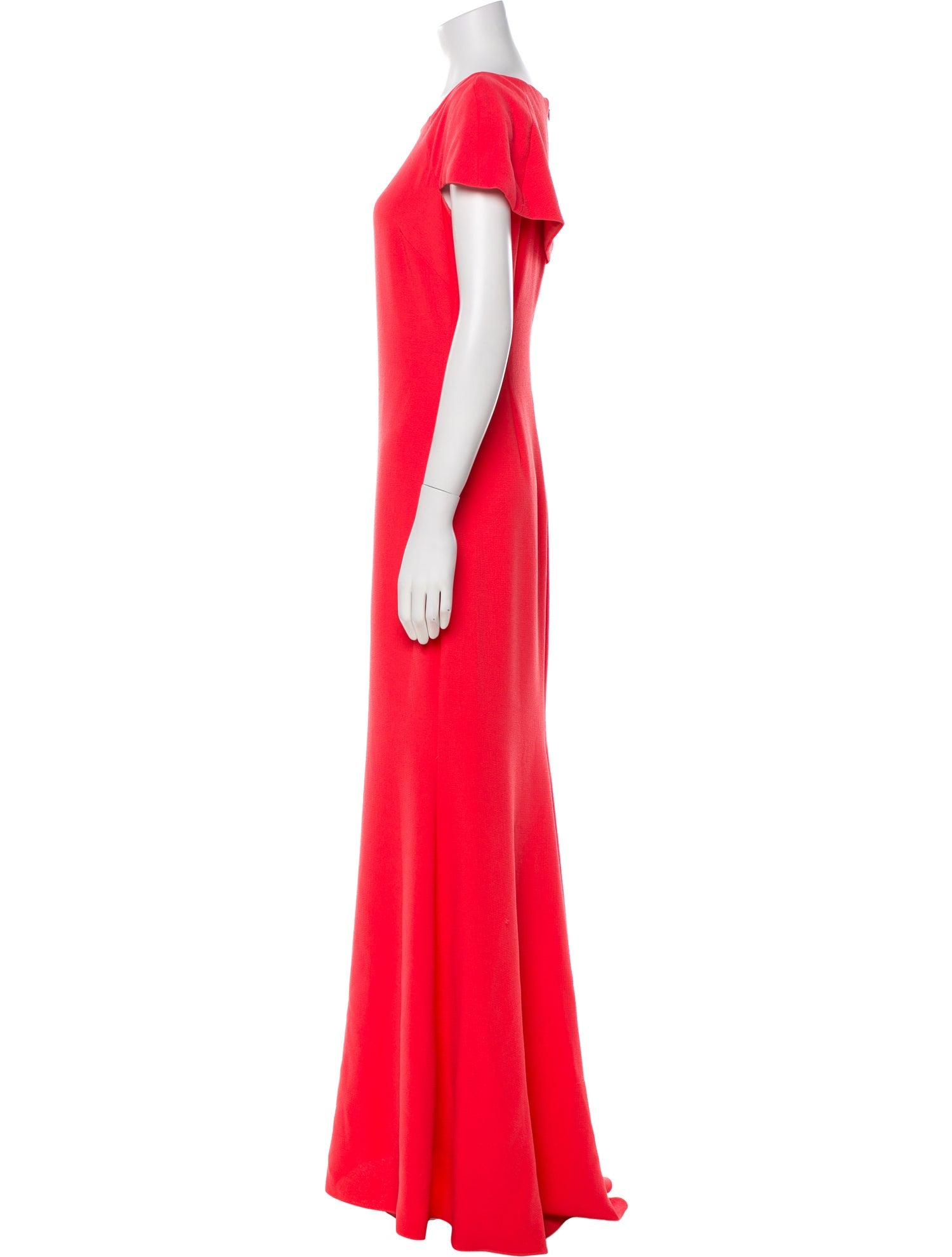 Badgley Mischka Bateau Neckline Long Dress