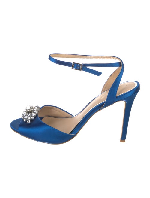 Badgley Mischka Satin Crystal Embellishments Sandals