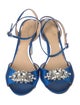 Badgley Mischka Satin Crystal Embellishments Sandals