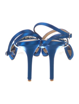 Badgley Mischka Satin Crystal Embellishments Sandals
