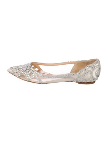 Badgley Mischka Flats Mesh Crystal Embellishments D'Orsay US 6.5 |