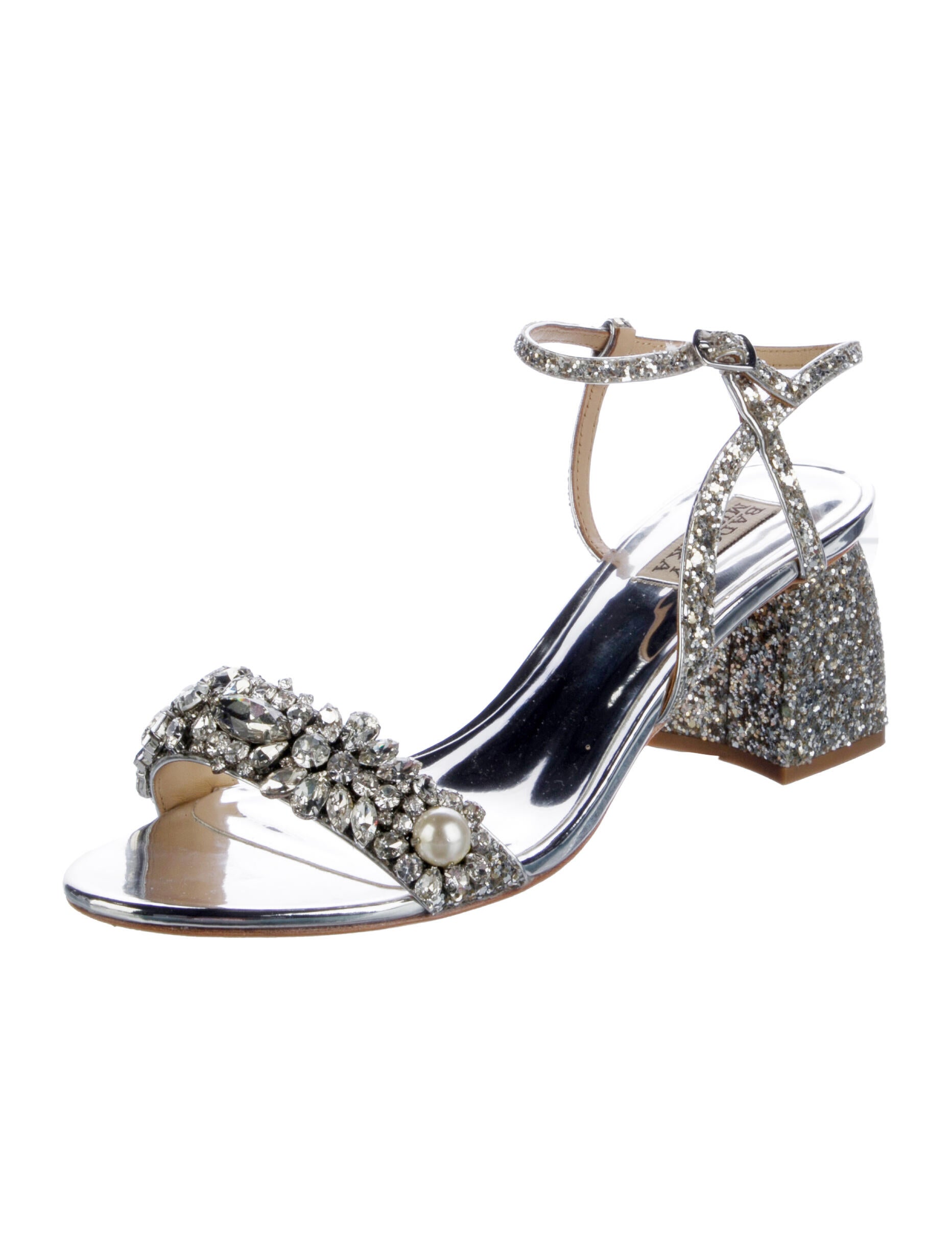 Badgley Mischka Glitter Sandals