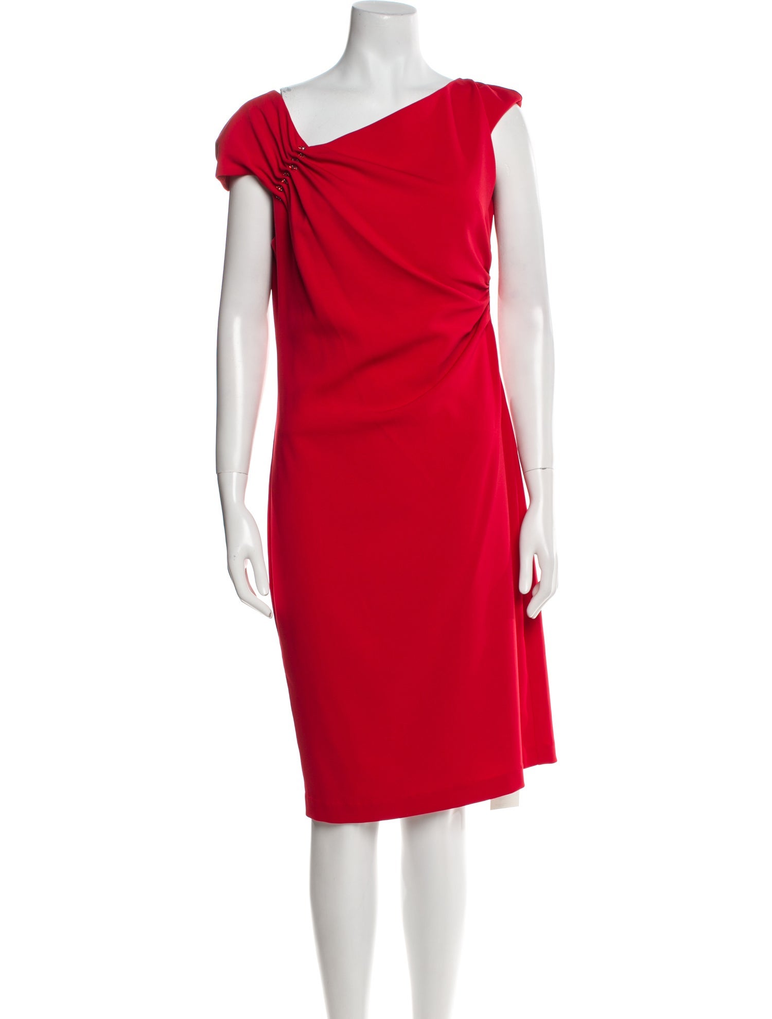 Badgley Mischka One-Shoulder Knee-Length Dress w/ Tags