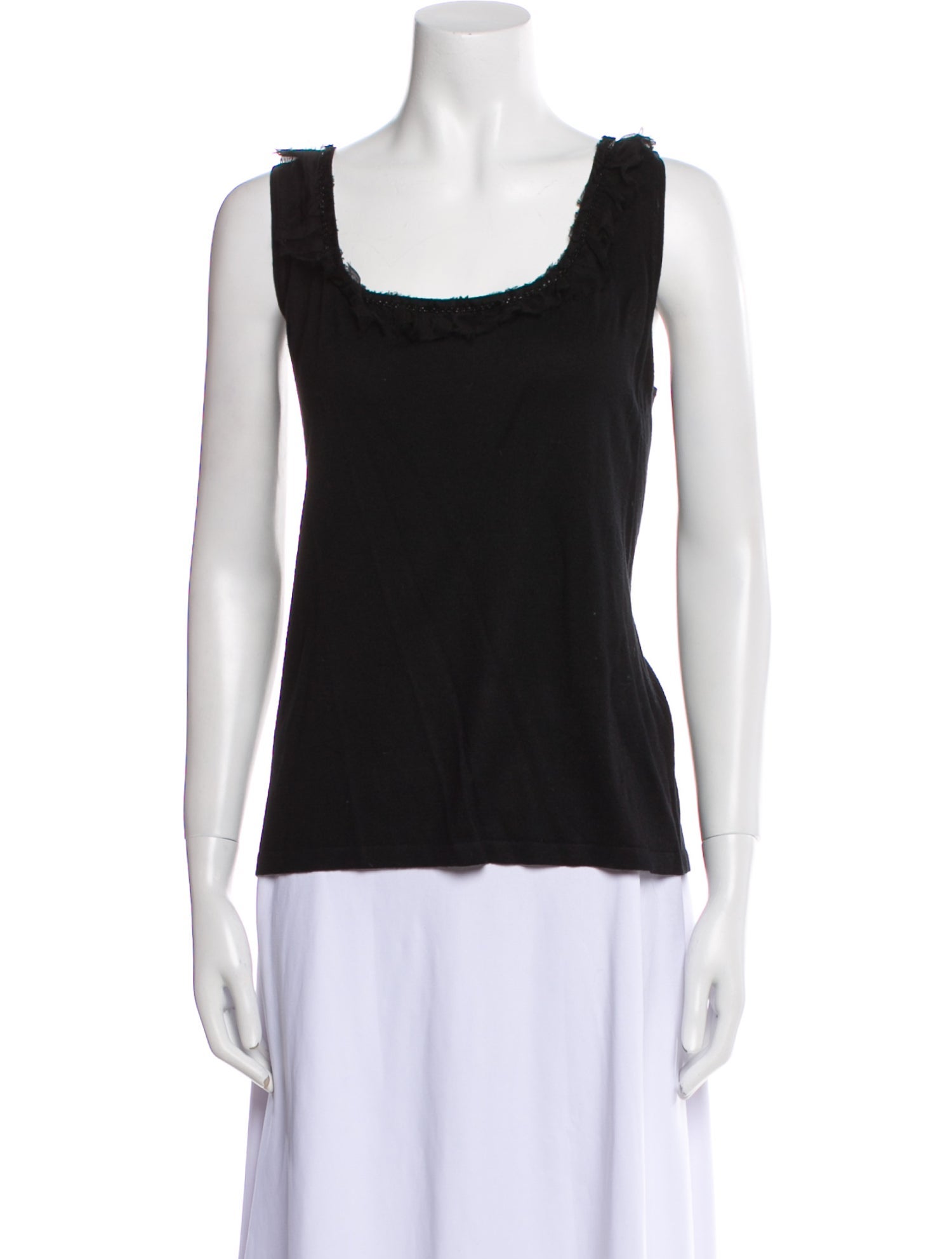 Badgley Mischka Silk Scoop Neck Top