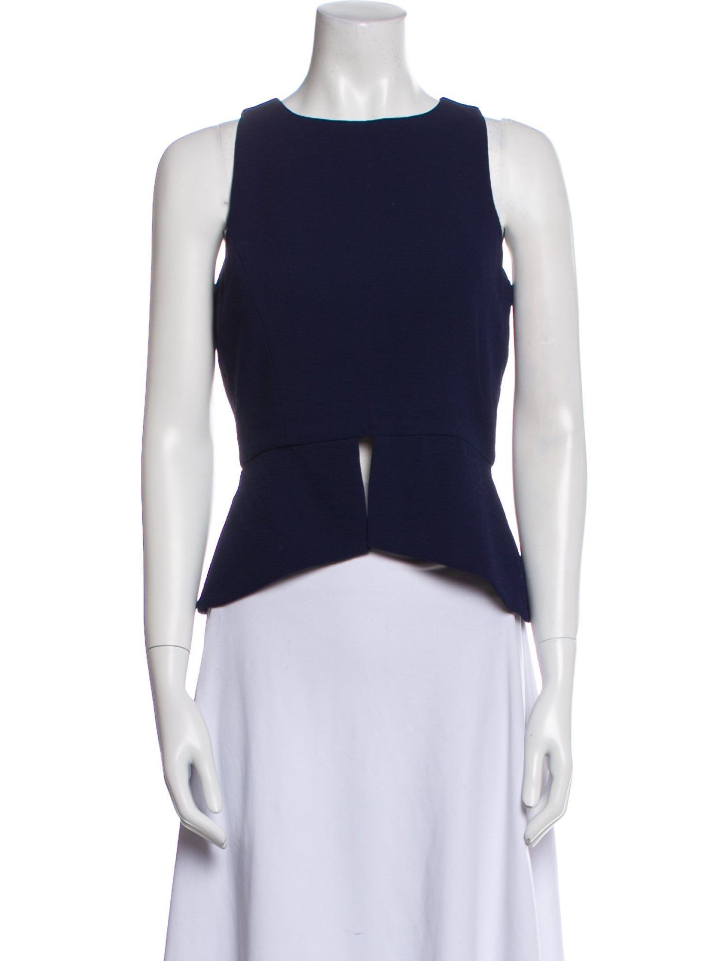 Badgley Mischka Bateau Neckline Sleeveless Crop Top