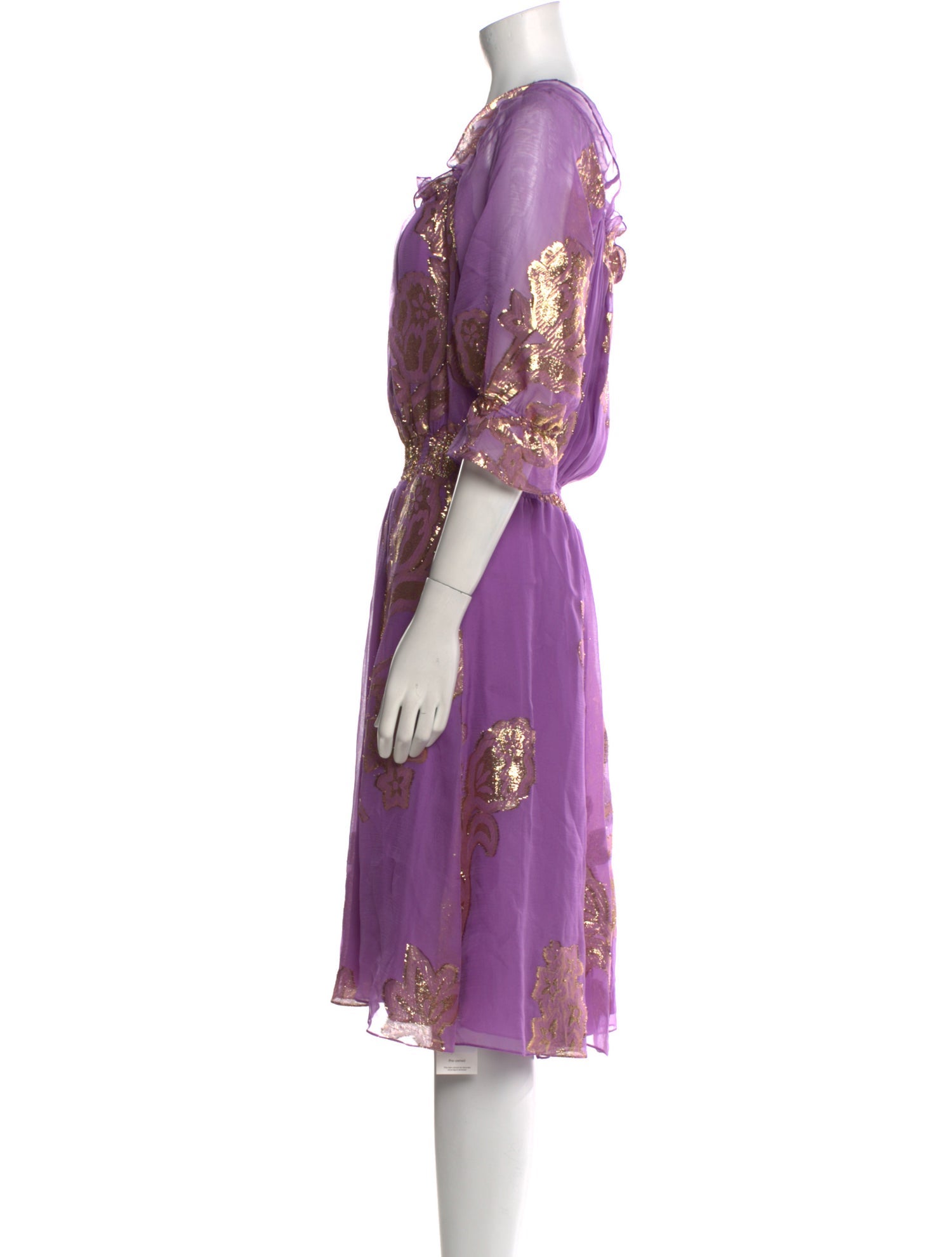 Badgley Mischka Floral Print Knee-Length Dress