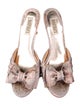 Badgley Mischka Printed Bow Accents Slides
