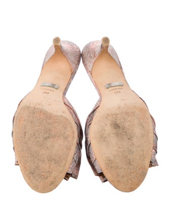 Badgley Mischka Printed Bow Accents Slides