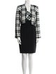 Badgley Mischka Plaid Print Embroidered Accent Dress Set