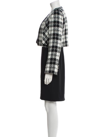 Badgley Mischka Plaid Print Embroidered Accent Dress Set