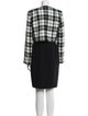 Badgley Mischka Plaid Print Embroidered Accent Dress Set