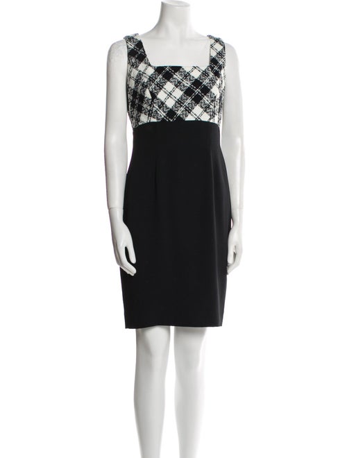 Badgley Mischka Plaid Print Embroidered Accent Dress Set