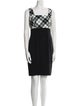 Badgley Mischka Plaid Print Embroidered Accent Dress Set