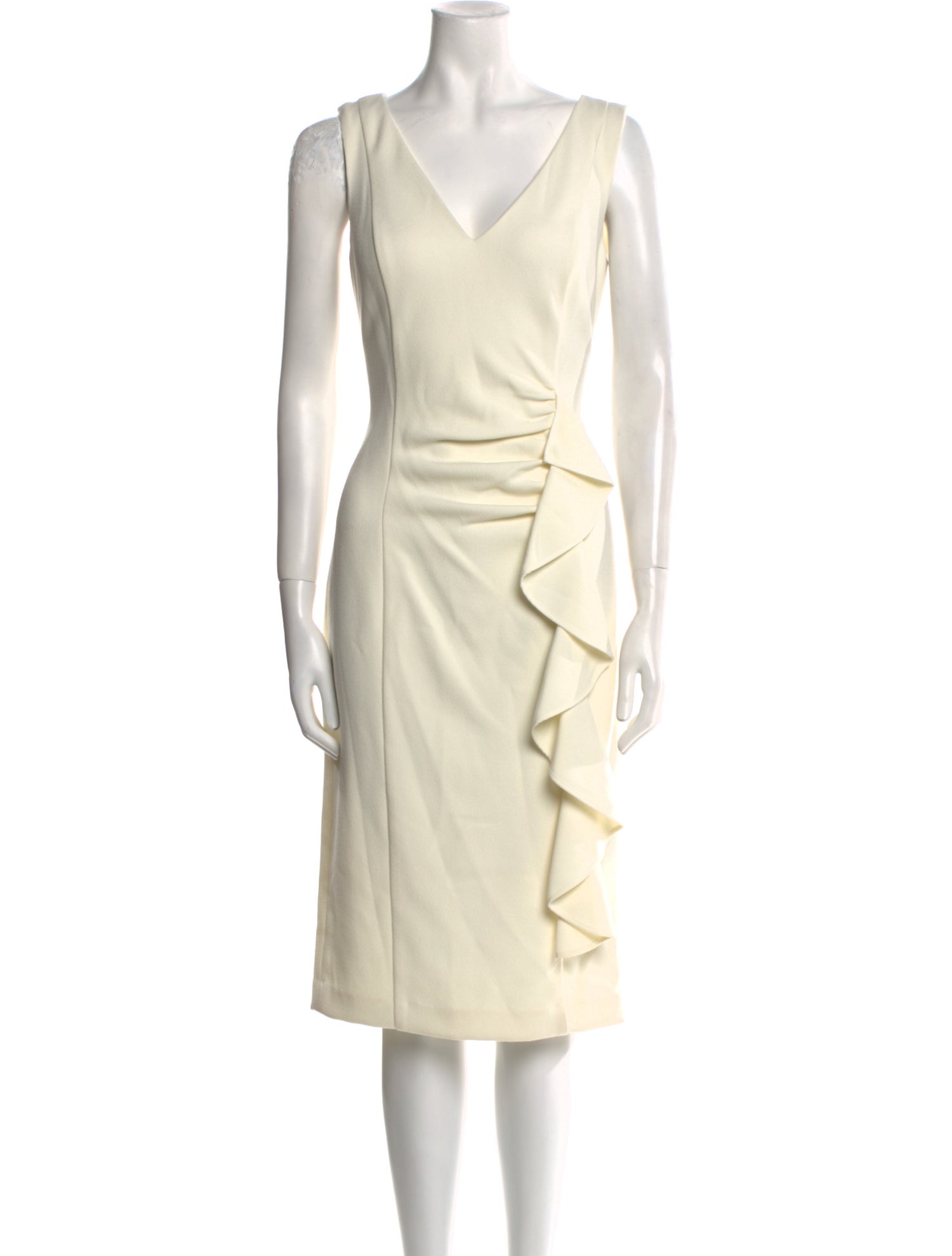 Badgley Mischka V-Neck Midi Length Dress