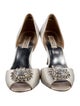 Badgley Mischka Satin Crystal Embellishments D'Orsay Pumps