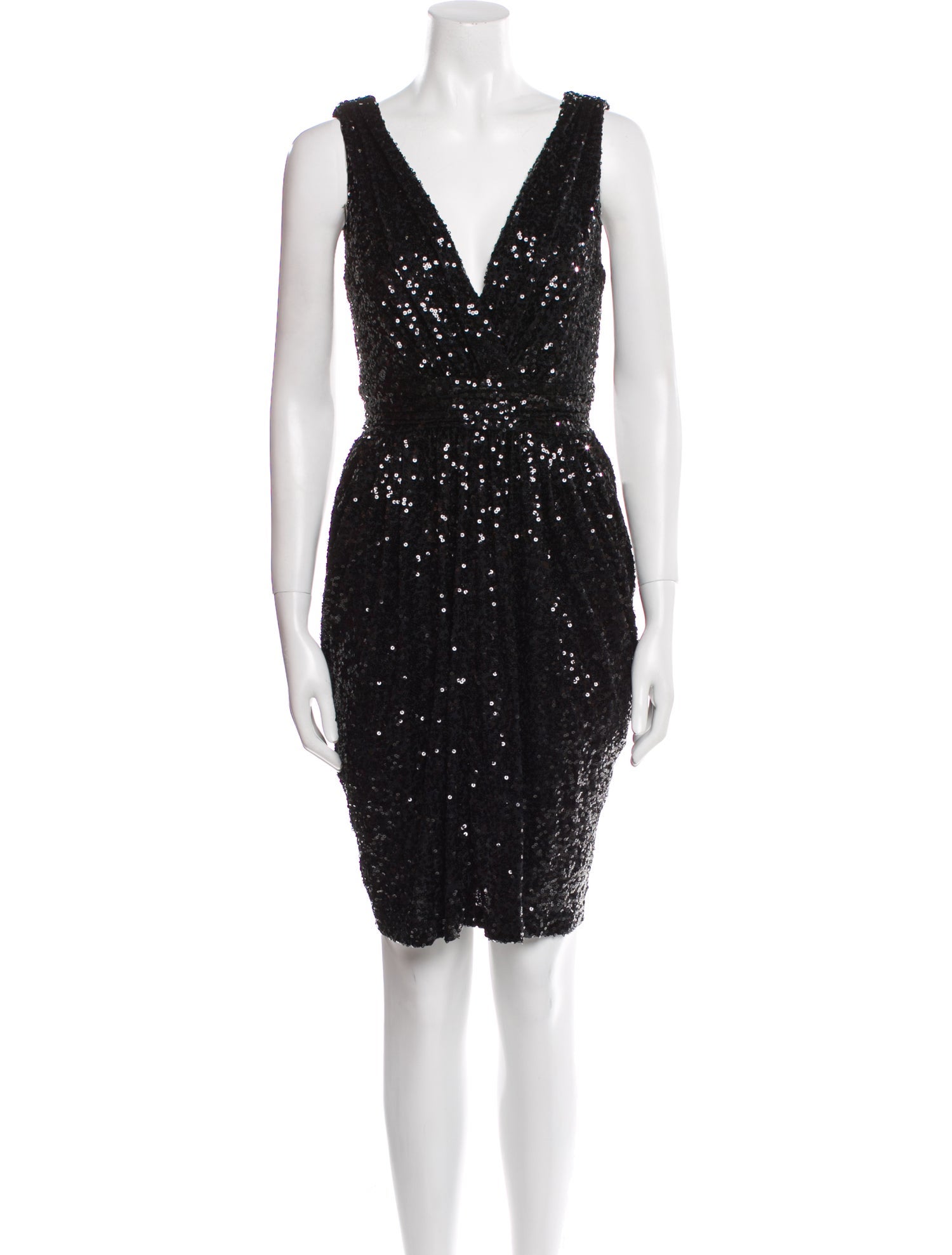 Badgley Mischka V-Neck Mini Dress