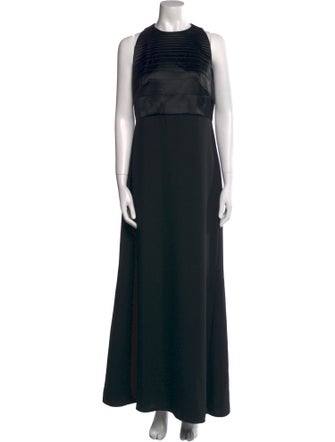 Badgley Mischka Crew Neck Long Dress