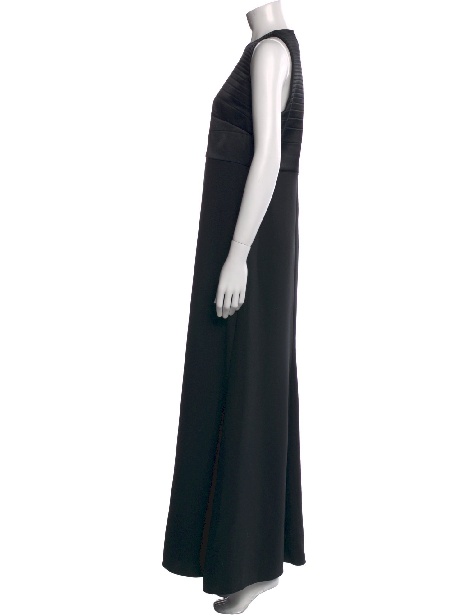 Badgley Mischka Crew Neck Long Dress