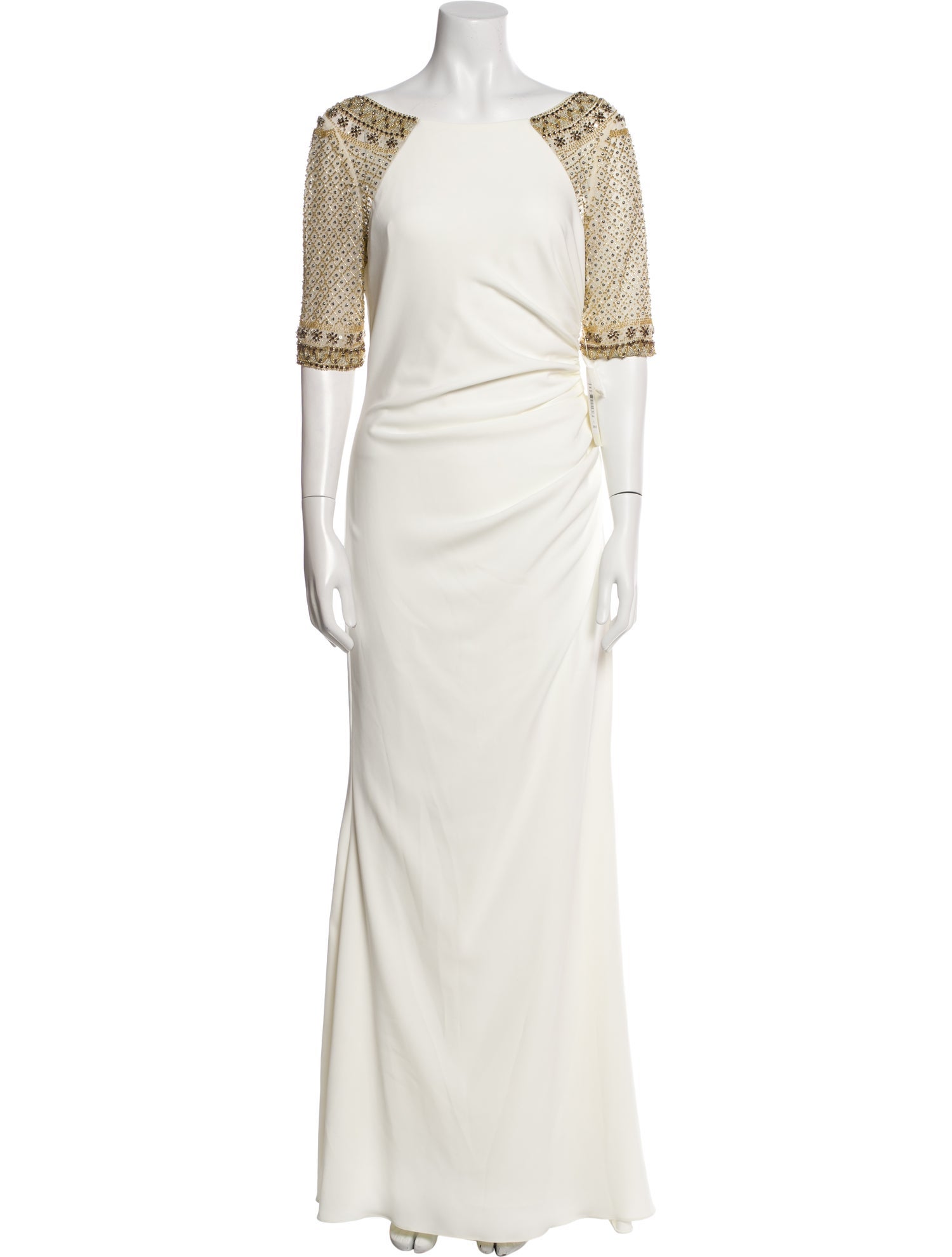 Badgley Mischka V-Neck Long Dress