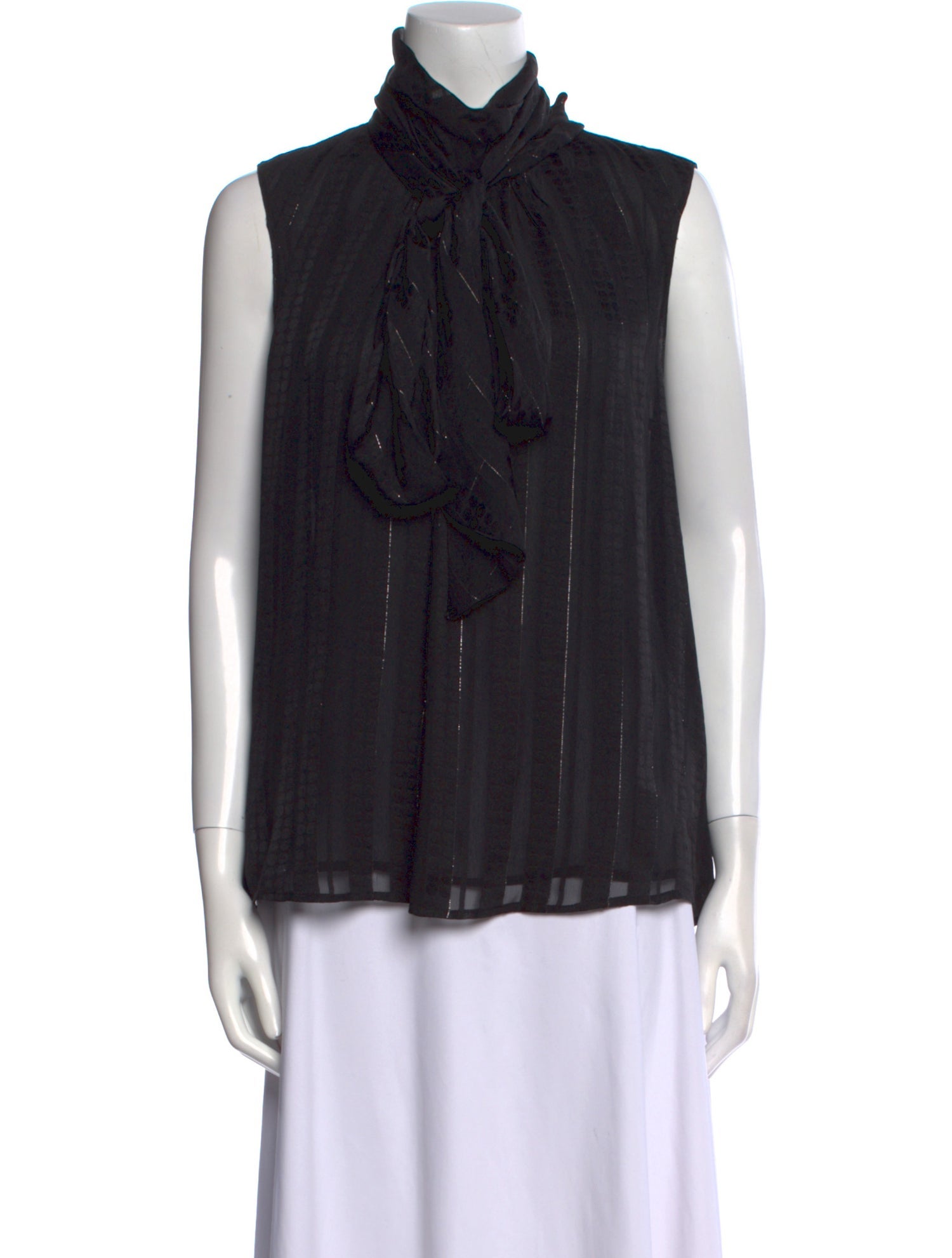 Badgley Mischka Silk Mock Neck Blouse