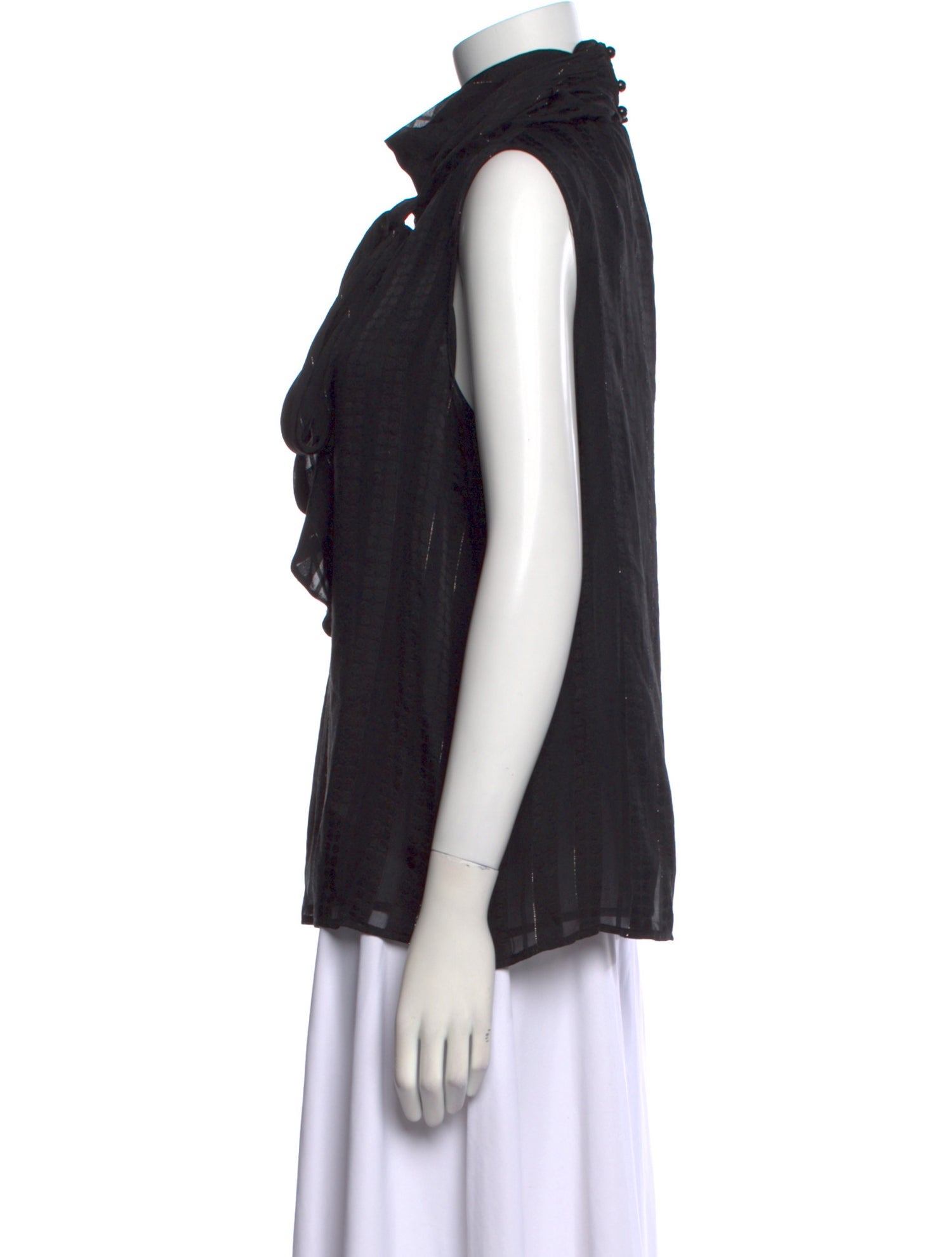 Badgley Mischka Silk Mock Neck Blouse