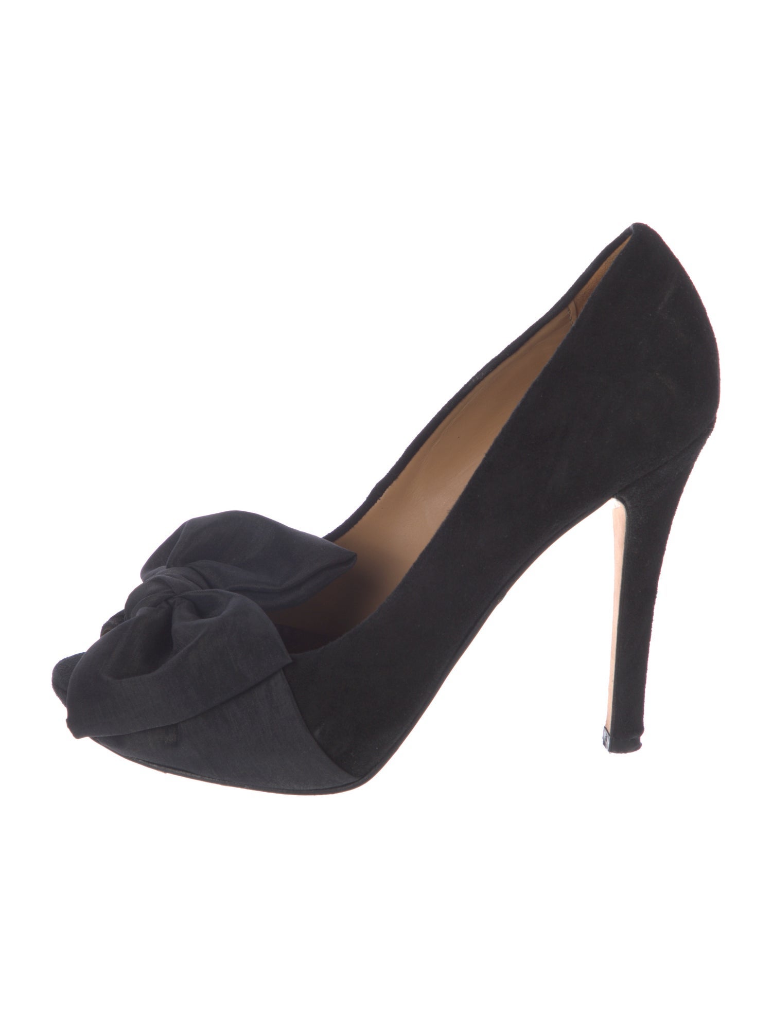 Badgley Mischka Suede Bow Accents Pumps