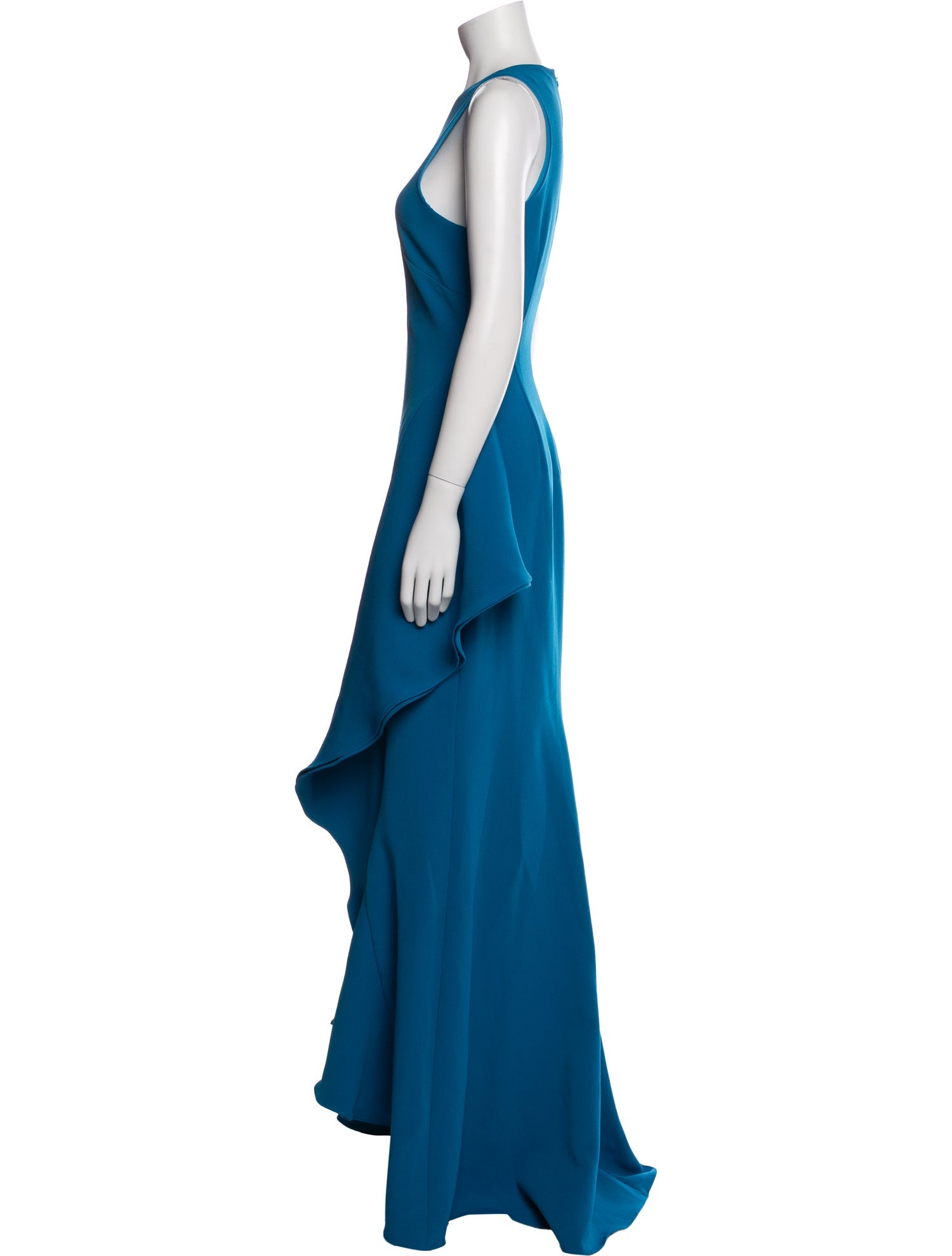 Badgley Mischka Crew Neck Long Dress