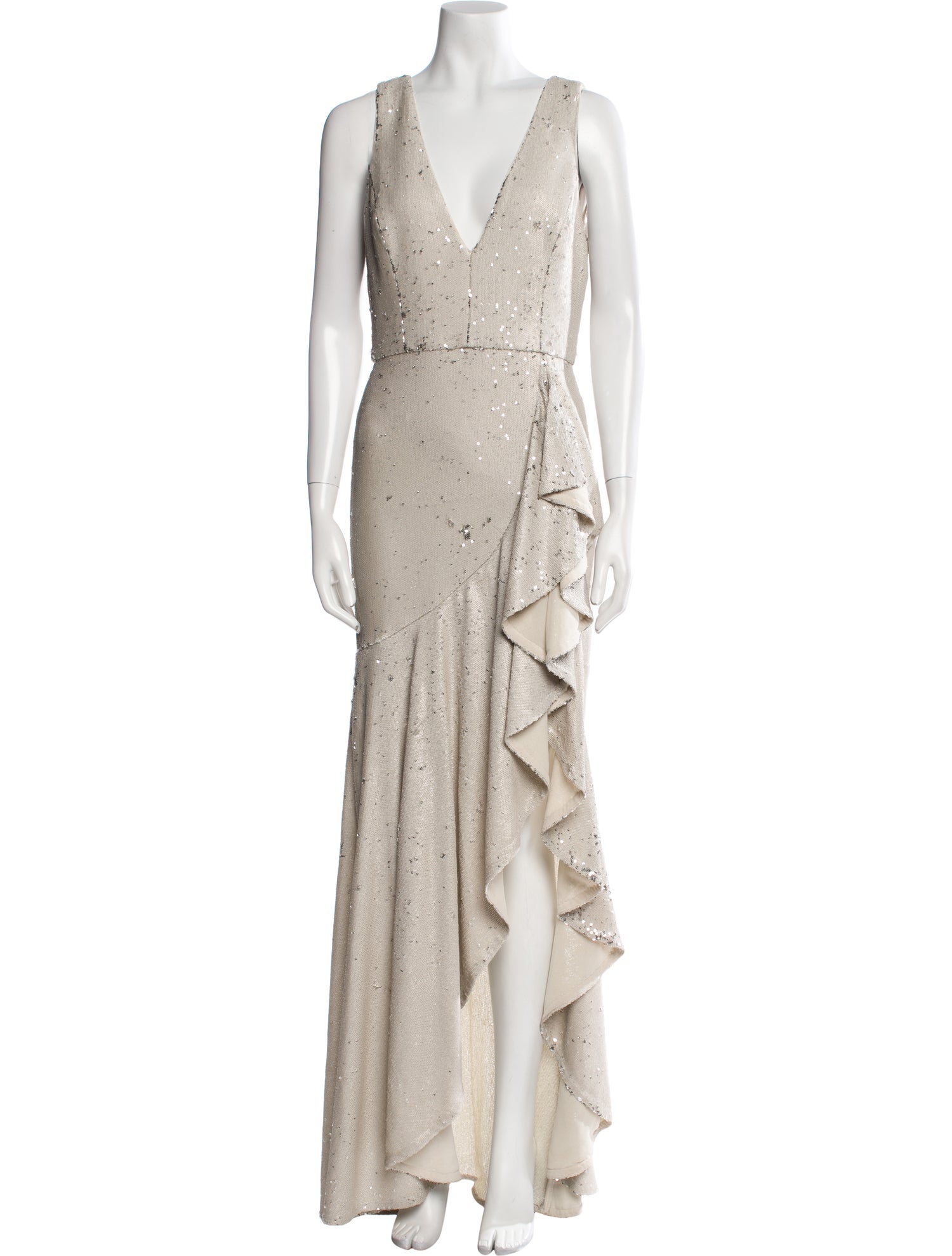 Badgley Mischka V-Neck Long Dress w/ Tags