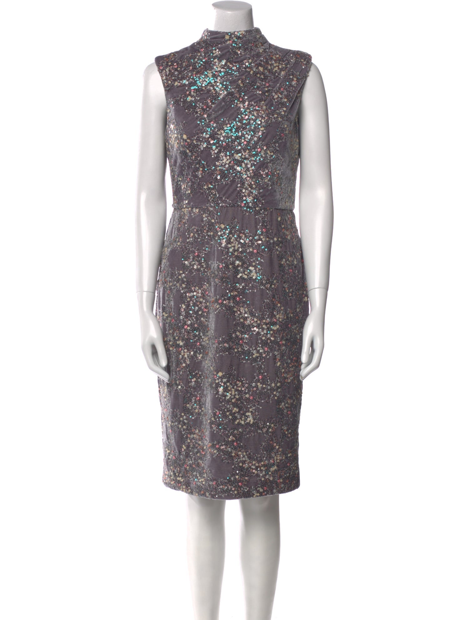 Badgley Mischka Floral Print Knee-Length Dress