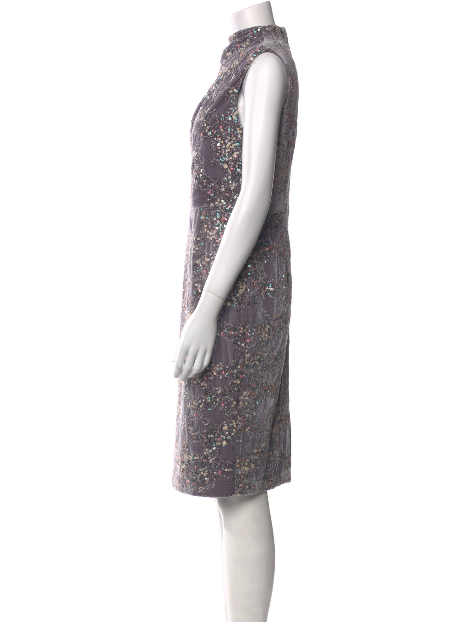 Badgley Mischka Floral Print Knee-Length Dress