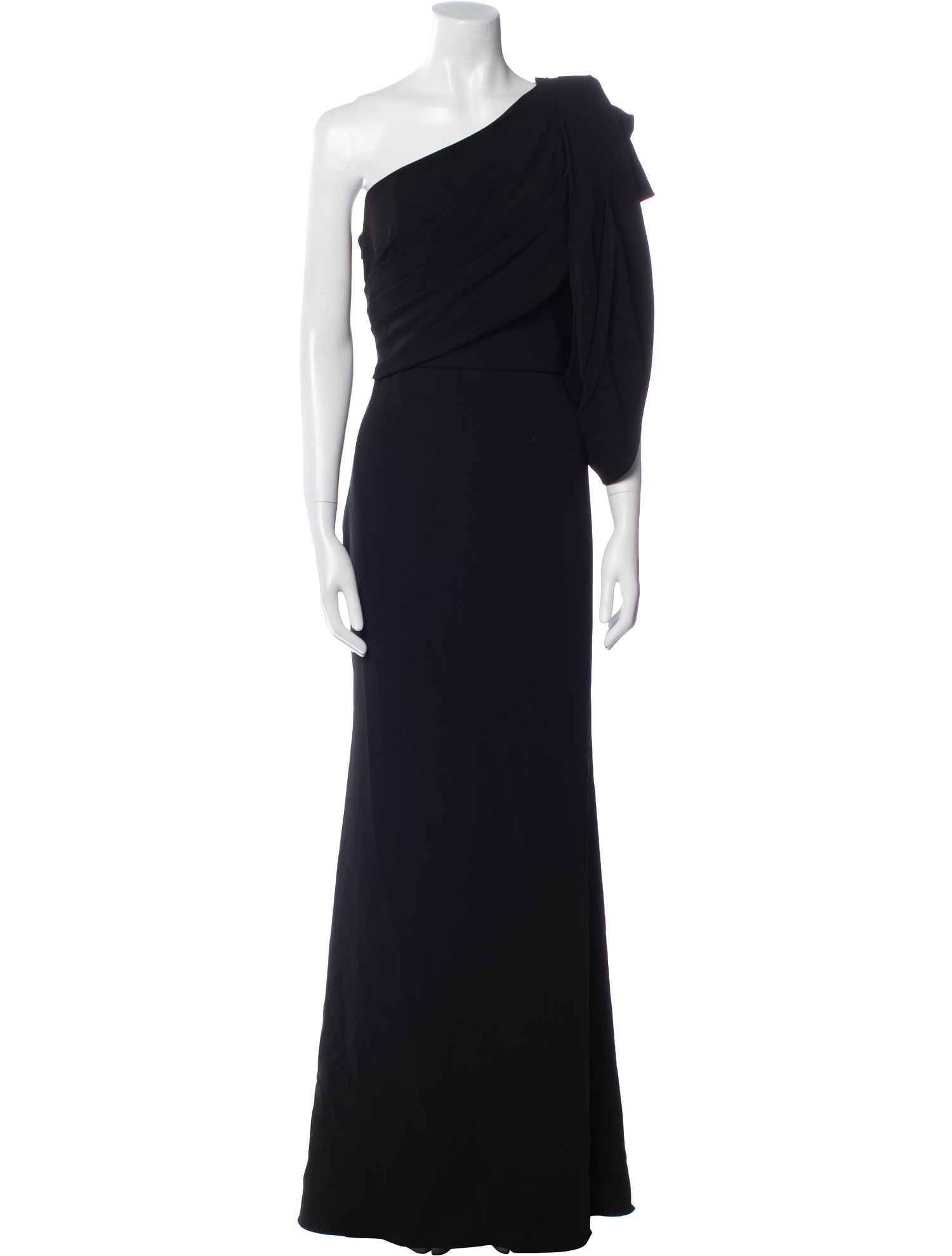 Badgley Mischka One-Shoulder Long Dress