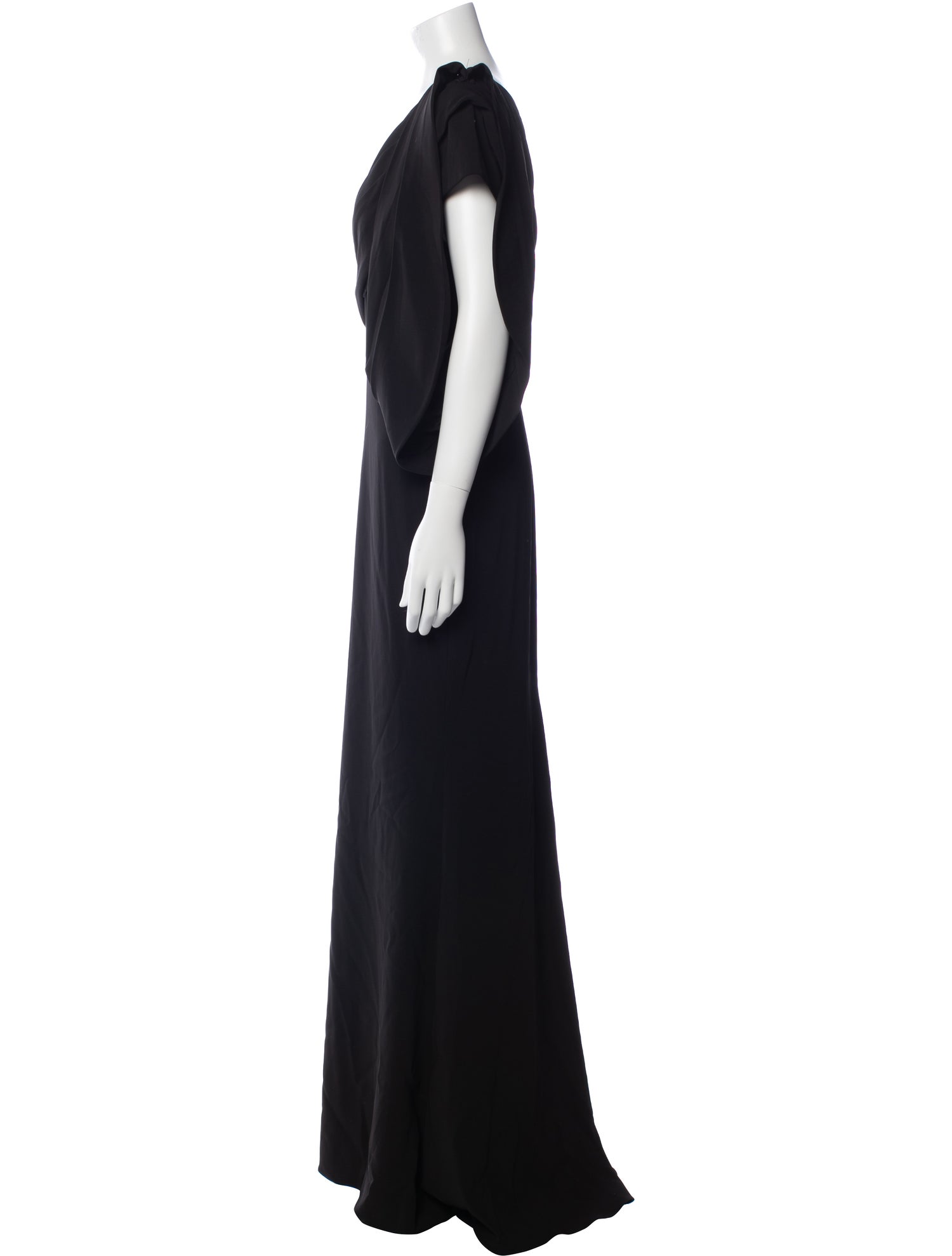 Badgley Mischka One-Shoulder Long Dress