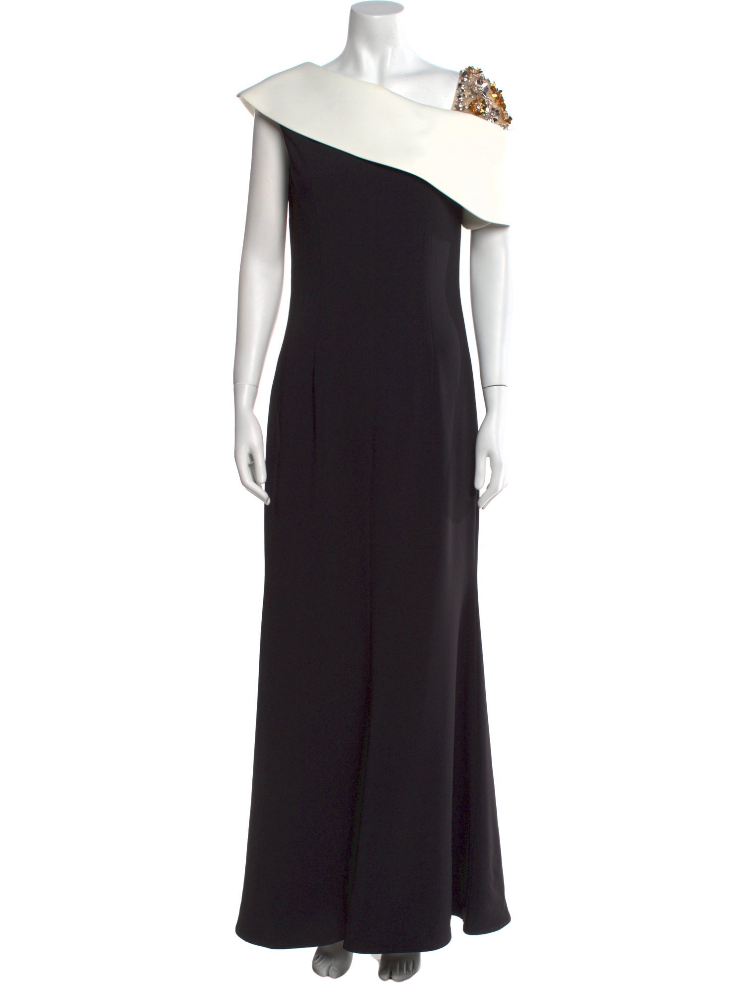 Badgley Mischka One-Shoulder Long Dress