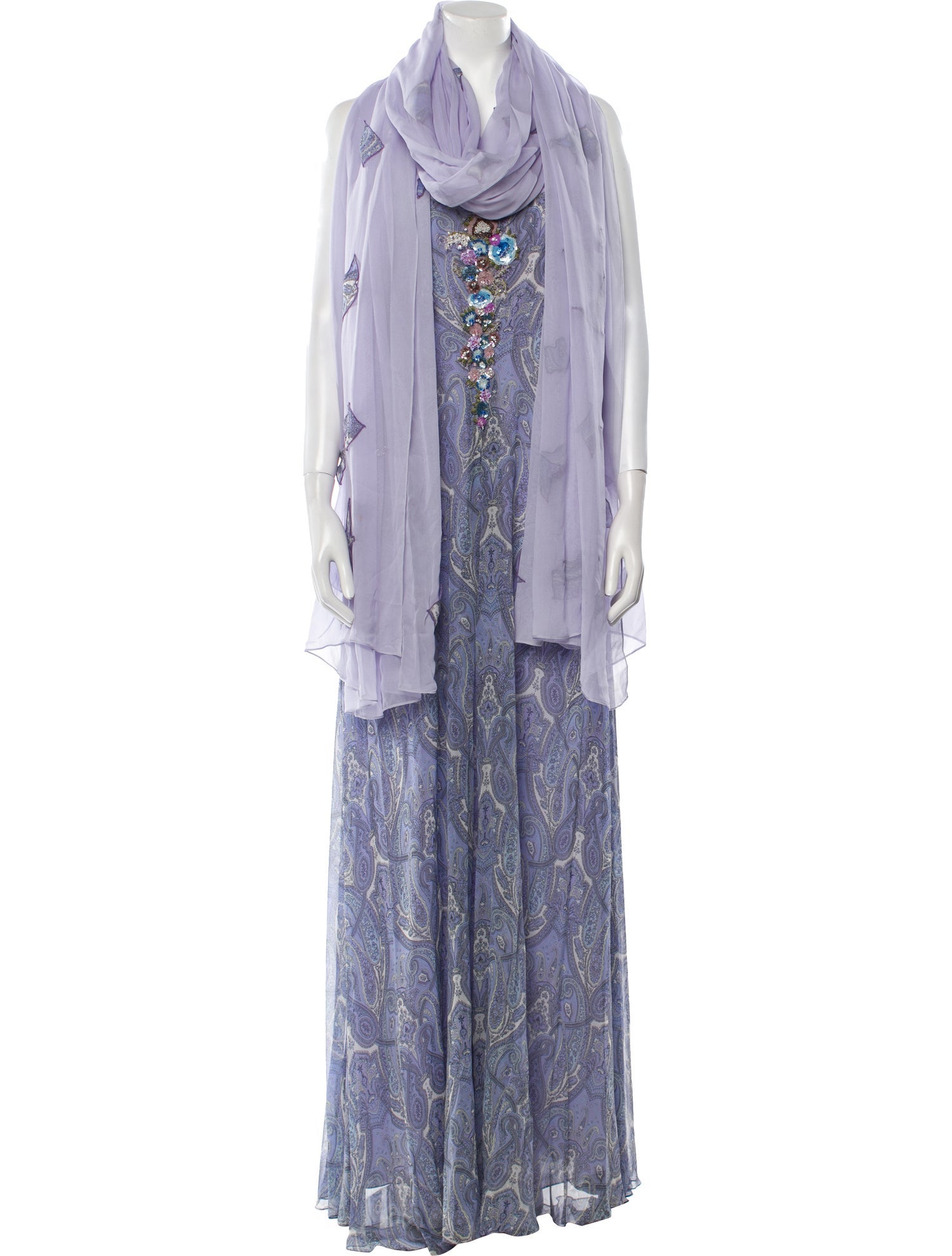 Badgley Mischka Silk Long Dress