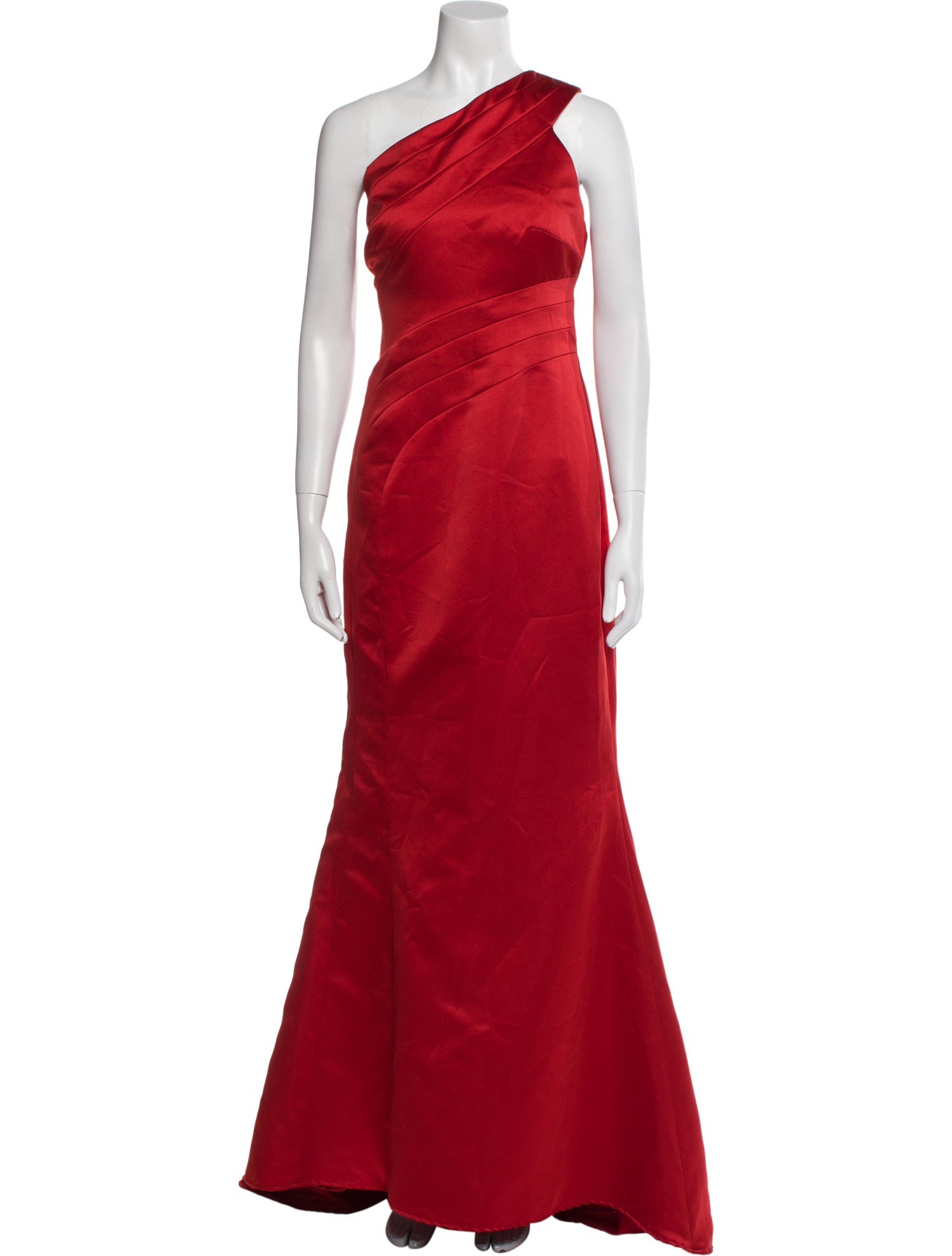 Badgley Mischka One-Shoulder Long Dress