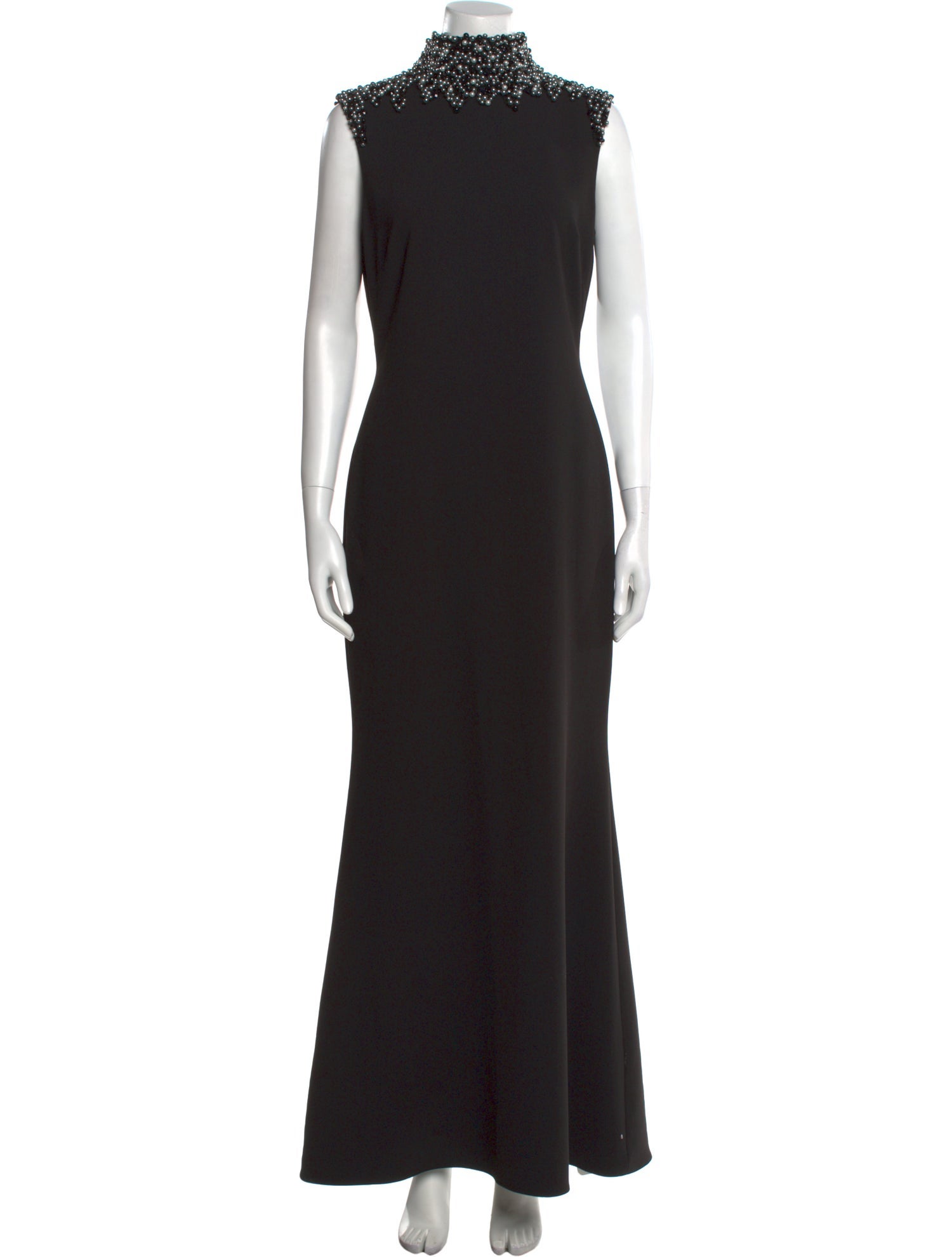 Badgley Mischka Mock Neck Long Dress