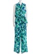 Badgley Mischka Floral Print V-Neck Jumpsuit