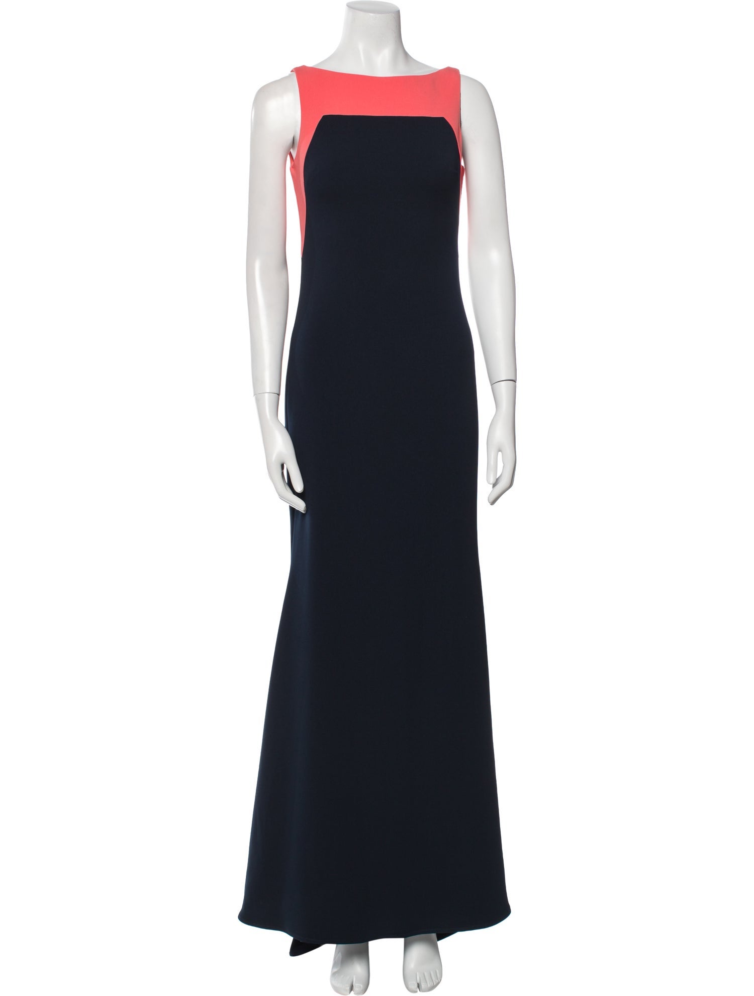 Badgley Mischka Bateau Neckline Long Dress