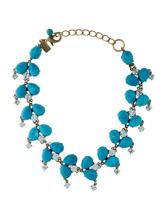 Badgley Mischka Blue Stone & Crystal Collar Necklace