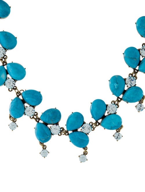 Badgley Mischka Blue Stone & Crystal Collar Necklace