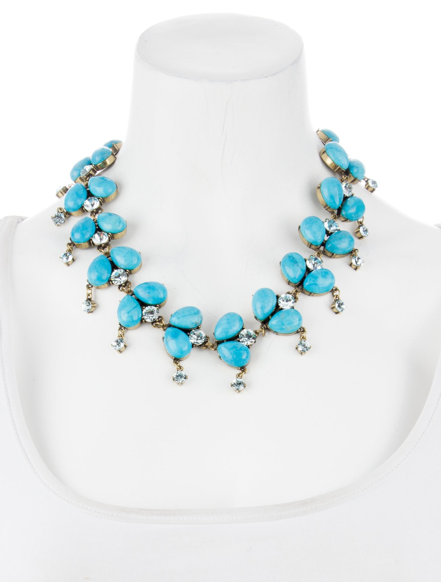 Badgley Mischka Blue Stone & Crystal Collar Necklace