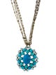 Badgley Mischka Blue Stone & Crystal Pendant Necklace