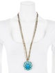 Badgley Mischka Blue Stone & Crystal Pendant Necklace