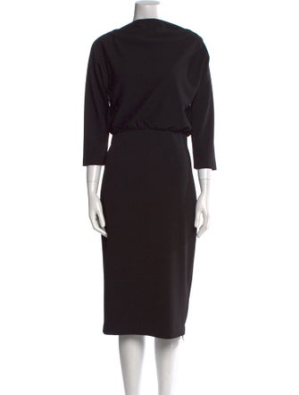 Badgley Mischka Cowl Neck Midi Length Dress